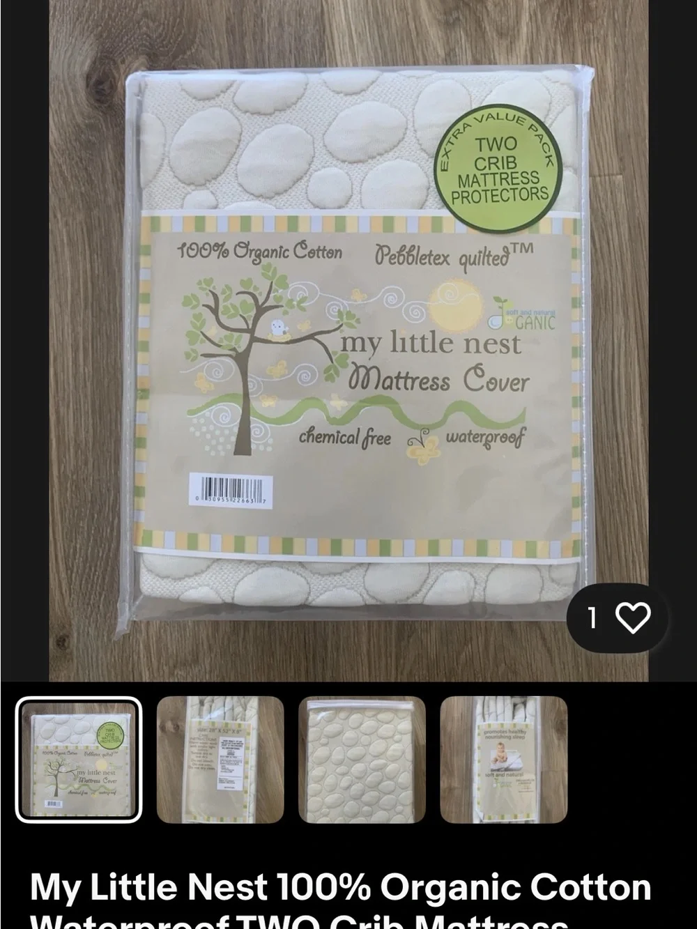 TWO organic waterproof crib mattress protectors